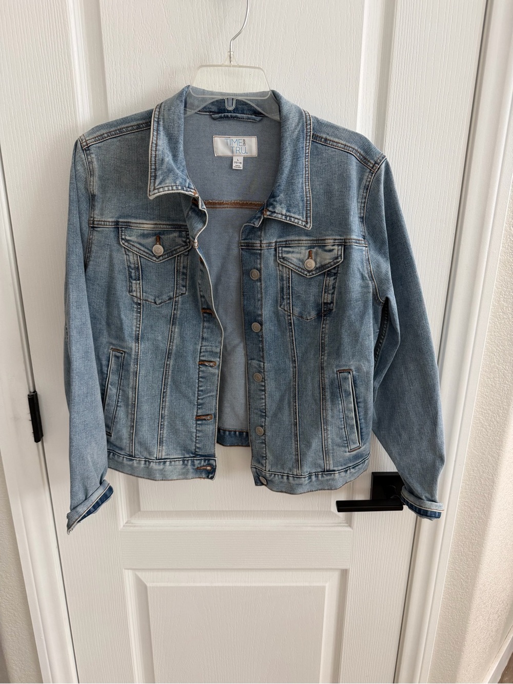 Time and Tru Light Blue Denim Jacket size L “I do crew”